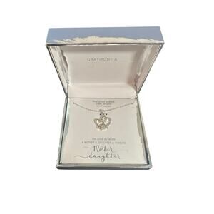 Gratitude & Grace Mom Womens Crystal Pure Silver Over Brass Heart Pendant...